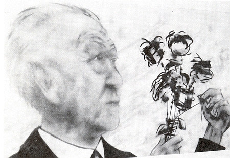 ... a jeho portrét Konrada Adenauera sprejovou technikou z roku 2001