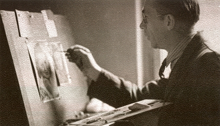 Maximilian Micko při kolorování snímků
