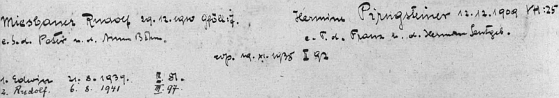 Podle záznamu z "Rodového katastru" farní obce Přední Výtoň narodil se tam 21. srpna 1939 Rudolfu Miesbauerovi (nar. 29. prosince 1910 v rakouském Gföllu v rodině Petera Miesbauera a Anny, roz. Böhmové) a jeho ženě Hermine, roz. Pirngsteinerové, (nar. 12. prosince 1909 v Přední Výtoni v rodině Franze Pirngsteinera a Hermine, roz. Leutgebové)