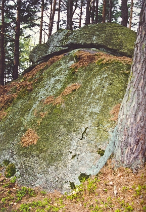 Posvátný kámen u Blanska na úpatí hory Hradiště