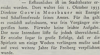 Od října 1933 energicky pozvedl úroveň městského dovadla v saském Freibergu, jak píše kompetentní "Zeitschrift für Musik"