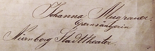 Její podpis na dopisu tetě z roku 1894 a na archu sčítání lidu z roku 1911