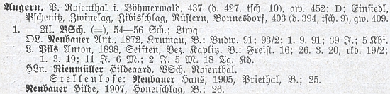 Tady ho seznam německého učitelstva v Čechách zachycuje jako řídícího učitele v Bujanově, kde jsou připsáni jako učitelé bez místa jeho děti Hans a Hilde