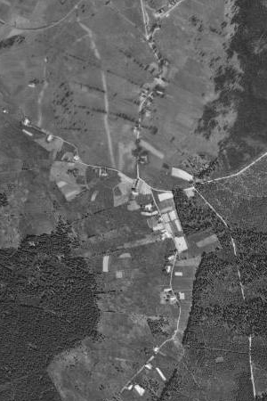 Nové Údolí na leteckých snímcích z let 1949 (zčásti i 1952) a 2008