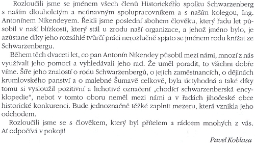 Nekrolog Pavla Koblasy v Obnovené Tradici