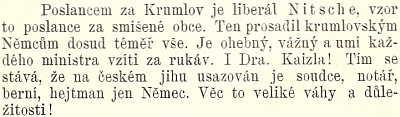 Český hlas o poslanci Nitscheovi je ovšem kritický