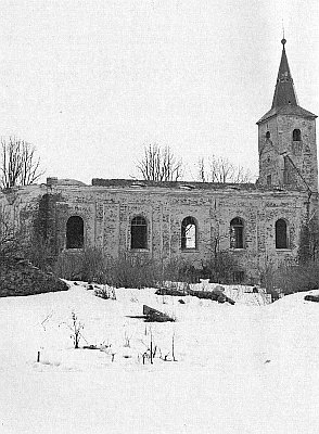 Kostel sv. Barbory v Železné, zničený v roce 1965...