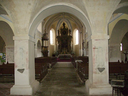 Kostel sv. Víta v Rudolfově, kde byl pokřtěn