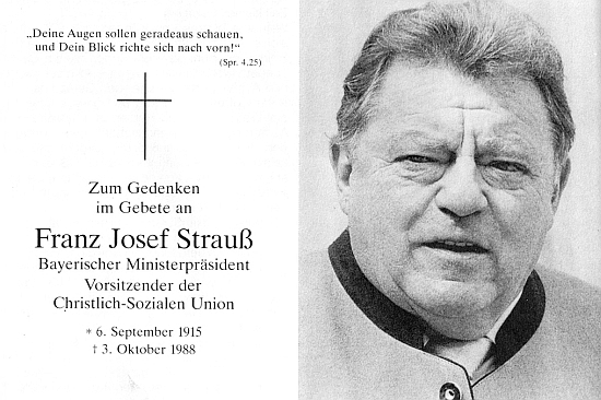 Hned prvý odstavec jeho nekrologu v "Glaube und Heimat" hovoří o něm jako o pasovském "předmostí" časopisu, který hned na vedlejší straně časovou shodou otiskuje úmrtní oznámení bavorského premiéra, předsedy CSU a přítele německých vyhnanců Franze Josefa Strausse