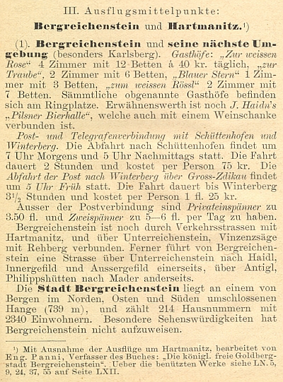 O Kašperských Horách a jejich okolí napsal také 35 stran textu do průvodce Šumavou, který v roce 1888 vydal Deutscher Böhmerwaldbund