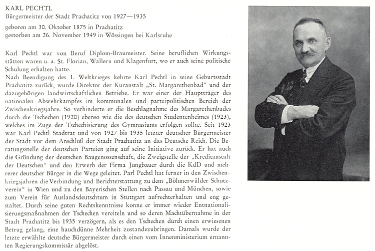 Životopis a podobenka jeho otce, německého starosty Prachatic v letech 1927-1935