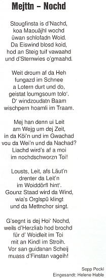 Jeho nářeční báseň o vánoční cestě na půlnoční poslala
 do krajanského časopisu jeho sestra Helena, provd. Hableová