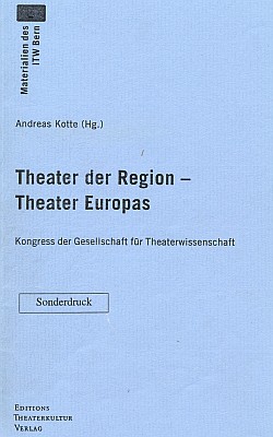 Obálka (1995) zvláštního otisku příspěvku o Petzoldovi na bernském kongresu švýcarské společnosti pro divadelní vědy (Editions Theaterkultur-Verlag, Basilej)