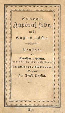 Obálka Landfrasova vydání českého
překladu jedné z jejích povídek (1845)