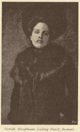 Na výstavě ve Vídni roku 1904 vystavoval českobudějovický fotograf Ludwig David dva potréty žen, v katalogu byl otištěn jen tento, máme tedy 50 % pravděpodobnost, že se díváme na její podobu