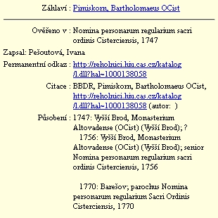 Jeho záznam v databázi Historického ústavu AV ČR