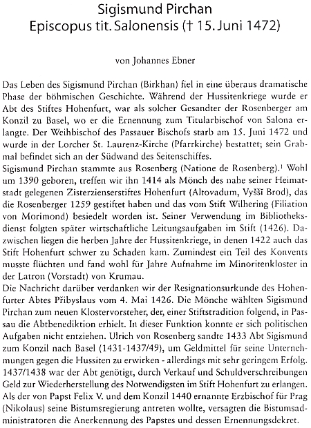 Úvod jeho podrobného životopisu od Johannese Ebnera