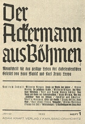 Obálka (1933) 1. čísla Watzlikova a Leppova měsíčníku
  s úvodním příspěvkem Pleyerovým