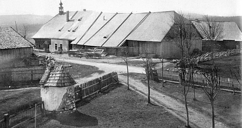 Pollaufův hostinec na snímku z přelomu 19. a 20. století