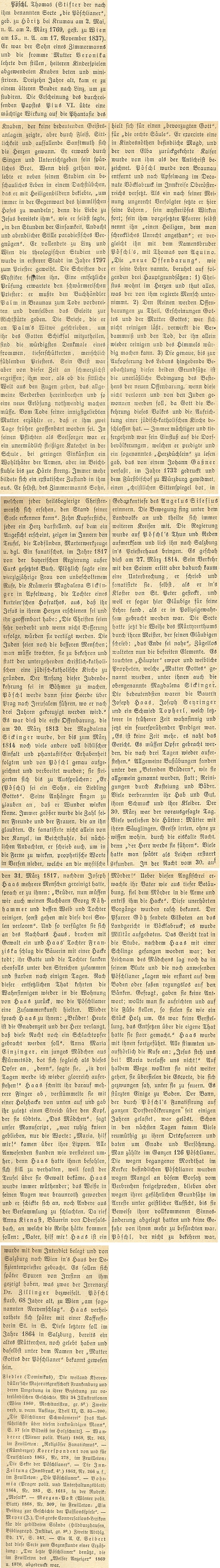 Obsáhlé heslo má ve Wurzbachově slovníku "pamětihodných osob císařství rakouského"