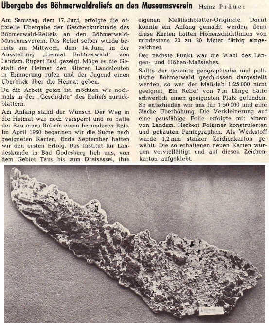 Úvod jeho obsáhlého článku o výrobě kaučukového reliéfu Šumavy (je zachycen na doprovodné fotografii)
