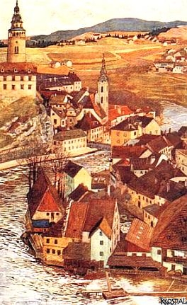 Karl Kostial: Pohled na Krumlov