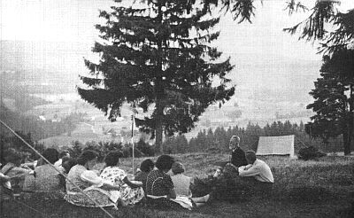 Roku 1953 na besedě v letním táboře Böhmerwaldjugend