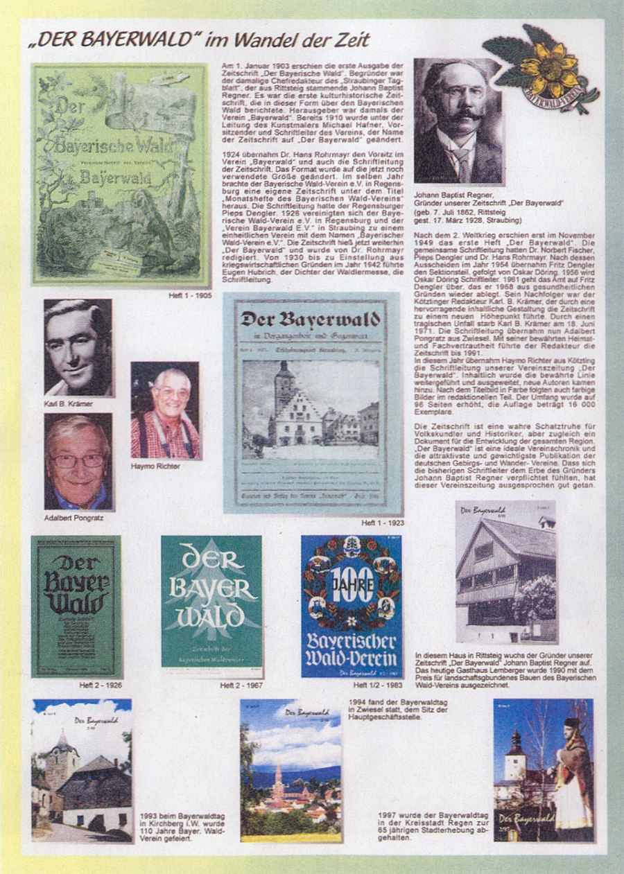 K historii časopisu Der Bayerwald (viz i Antonín Nikendey)