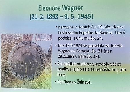 O jedné z obětí na snímku z přednášky Jiřího Frýberta v Horní Plané v květnu 2025
