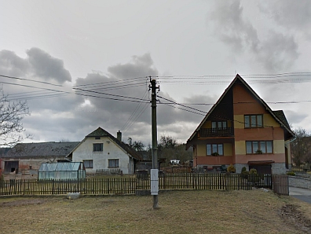 Google Street View zachytil domy čp. 42 a 43 v únoru 2012 - rodný dům vlevo si víceméně zachoval původní podobu