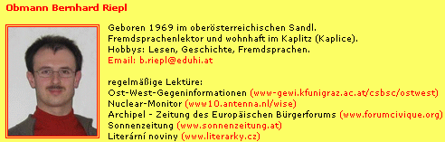 O něm na webových stránkách sdružení "Společně za slunce a svobodu"