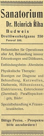 ... a reklamy v českobudějovickém německém listu z období protektorátu, tu poslední si zadal v lednu 1944