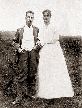 Krátce po svatbě roku 1901 c manželkou Clarou, roz. Westhoffovou