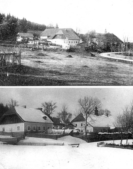 Tady se v Josefodole 15. prosince 1905 narodil Heinrichu a Mariettě Rodingerovým - dva snímky z poloviny dvacátých let dvacátého století a z roku 1931 zachycují dům čp. 2, panský dům a jejich okolí