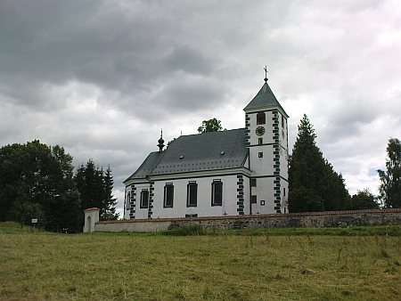 Želnavský kostel, kde byl pokřtěn