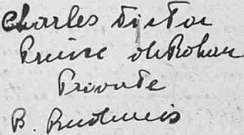 Podpis v knize oddaných farní obce Choustník