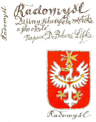 Obálka (1993) Karla Svolinského ke knize Dr. Bohumíra Lifky, obsahující i Janův životopis (knihu vydala obec Radomyšl)