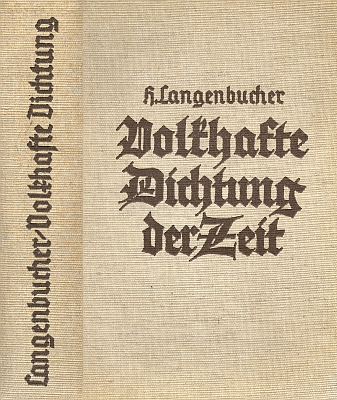 Vazba (1940) třetího už vydání nacistického přehledu "národovecké" dobové literatury, kde i on má své místo (Junker und Dünnhaup, Berlín)