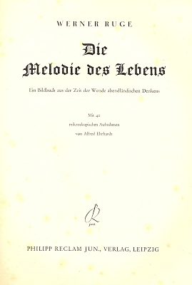 Vazba (1939) a titulní list jeho knihy, vydané v lipském nakladatelství Philipp Reclam Junior