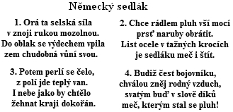 Jím zhudebněné verše, jejichž autorem je Herbert von Marouschek, zněly by v českém překladu takto