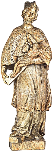 Replika Brokoffovy bronzové sochy z pražského Karlova mostu pochází ze zámku Dolejší Krušec a je dnes uchováván v Muzeu Šumavy