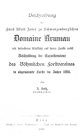 Titulní list (1898) jeho popisu schwarzenberského krumlovského panství