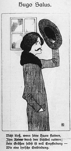 Na karikatuře Gustava Croye, jak ji roku 1907 publikoval pražský německý list "Bohemia"