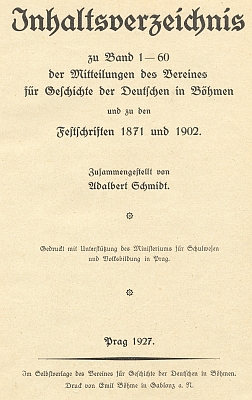 Rejstřík (1927) k obsahu 1.-60. ročníku věhlasného časopisu Mitteilungen des Vereins für Geschichte der Deutschen in Böhmen (MVGDB) uvádí 3 jeho příspěvky a všechny se týkají i autorů, zastoupených na stránkách Kohoutího kříže, ať už je to Karl Herlossohn, Alfred Meissner, hrabě Kaspar Sternberg či zejména Adalbert Stifter