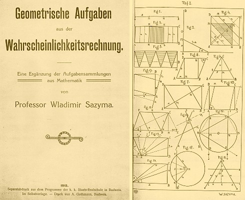 Titulní list (1912) jím signované obrazové přílohy vlastní práce
o geometrických úlohách k počtu pravděpodobnosti