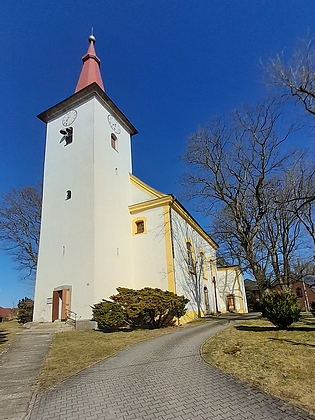 Kostel sv. Jakuba Většího ve Františkových Lázních, kde byl pokřtěn