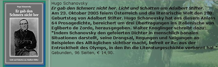 Inzerát na jeho knihu básní ke Stifterově roku 2005