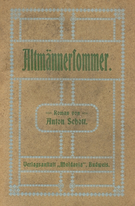 Obálka dalších dvou jeho knih (1927), které vydal v Českých Budějovicích v nakladatelství "Moldavia"