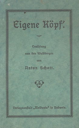 Obálka dalších dvou jeho knih (1927), které vydal v Českých Budějovicích v nakladatelství "Moldavia"