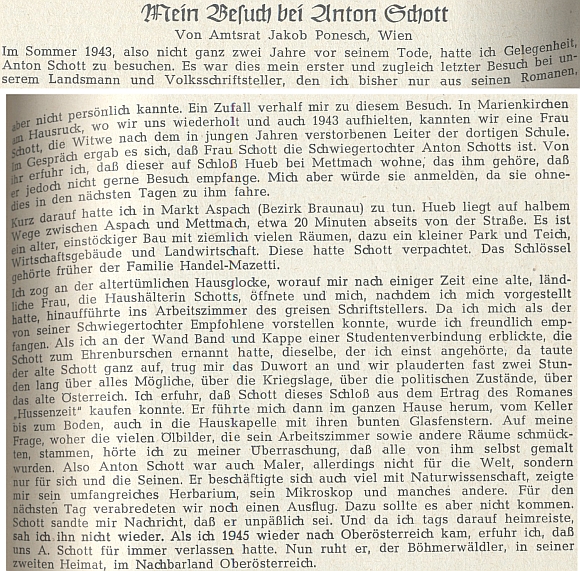 Vzpomínka na něj z léta 1943 na stránkách krajanského časopisu